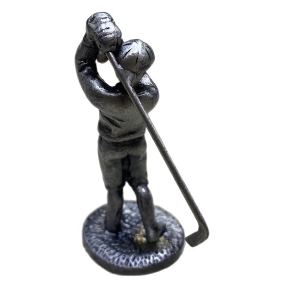 Golfer Figurines in Collectible Pewter Metalware - Picture 10 of 12